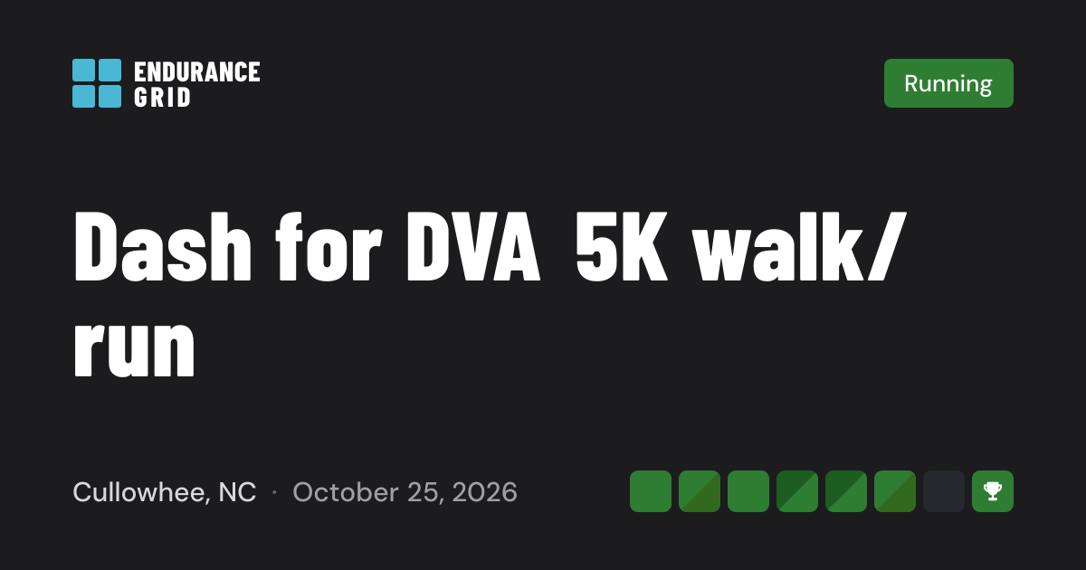 Dash for DVA 5K walk/run 2026 — Running in Cullowhee, NC
