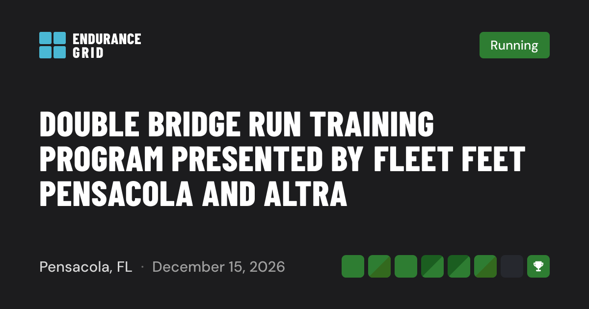 DOUBLE BRIDGE RUN TRAINING PROGRAM PRESENTED BY FLEET FEET PENSACOLA ...