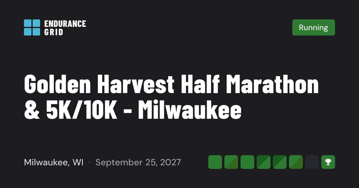 Golden Harvest Half Marathon & 5K/10K - Milwaukee 2027 — Running in ...