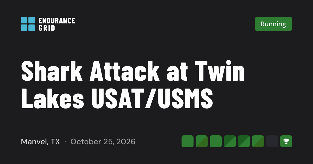 Shark Attack at Twin Lakes USAT/USMS 2026 — Running in Manvel, TX
